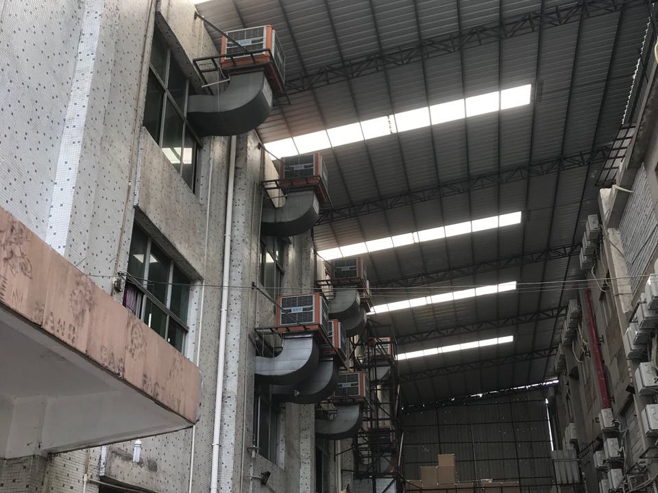 手袋廠針車車間環(huán)?？照{降溫工程